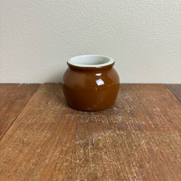 Hall China #461 Brown Boston Bean Pot No Cover Shelf Decor Change‎ Vanity Jar - Picture 1 of 7